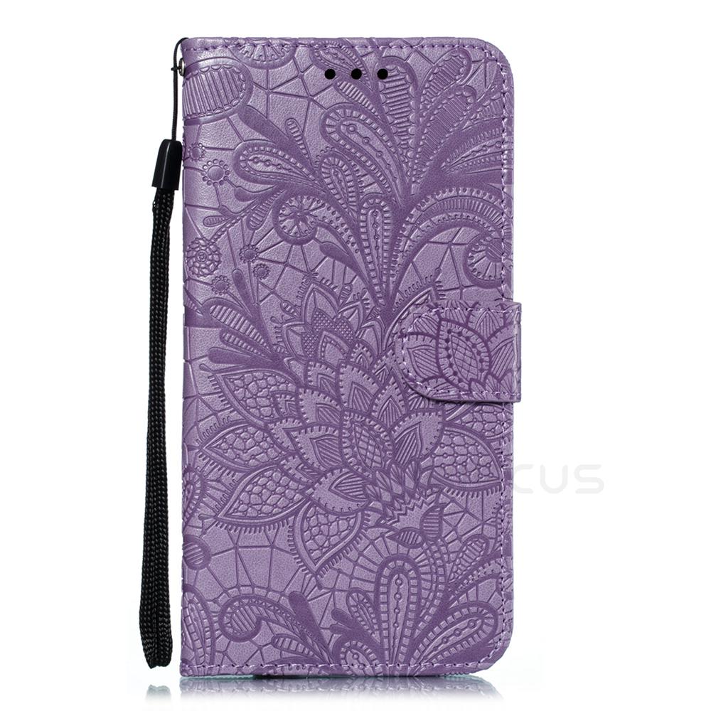Кожаный флип-бумажник с кружевом и цветком для Samsung Galaxy S21 S20 S10 S9 A30S A51 A50 A01 A10 A21S A40 A31 A71 M21 A02 A12 A32 A52 A72, чехол в стиле книги