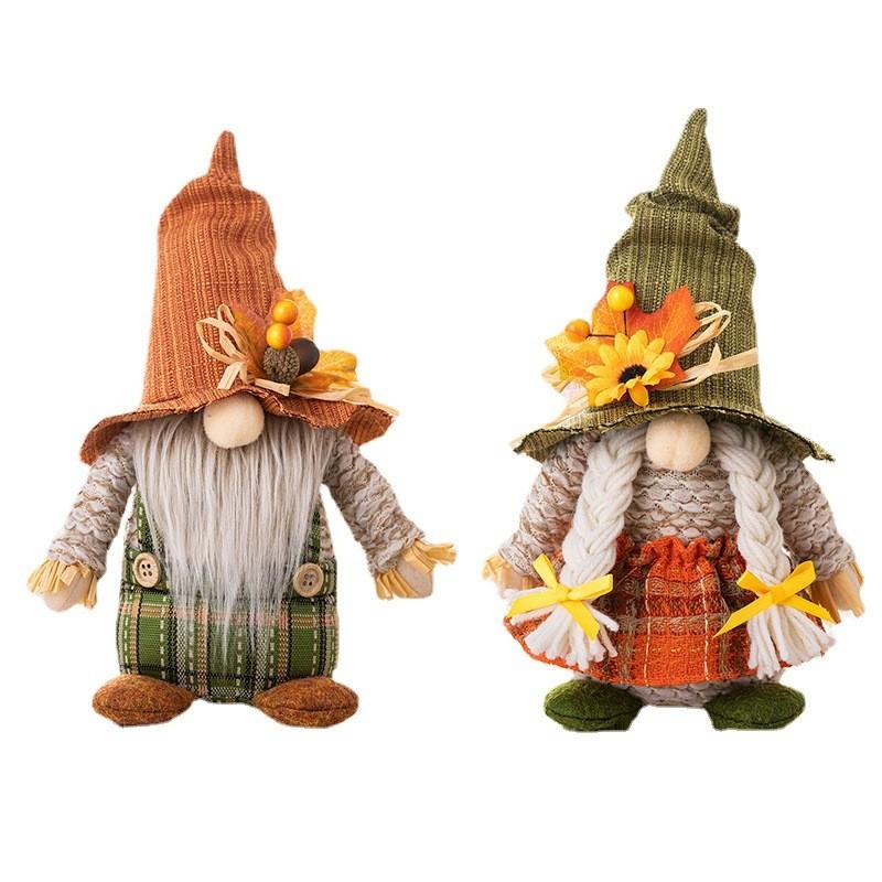 Delightful Thanksgiving Gnome Doll With Leaf Hat For Stylish Autumn Decoration Home