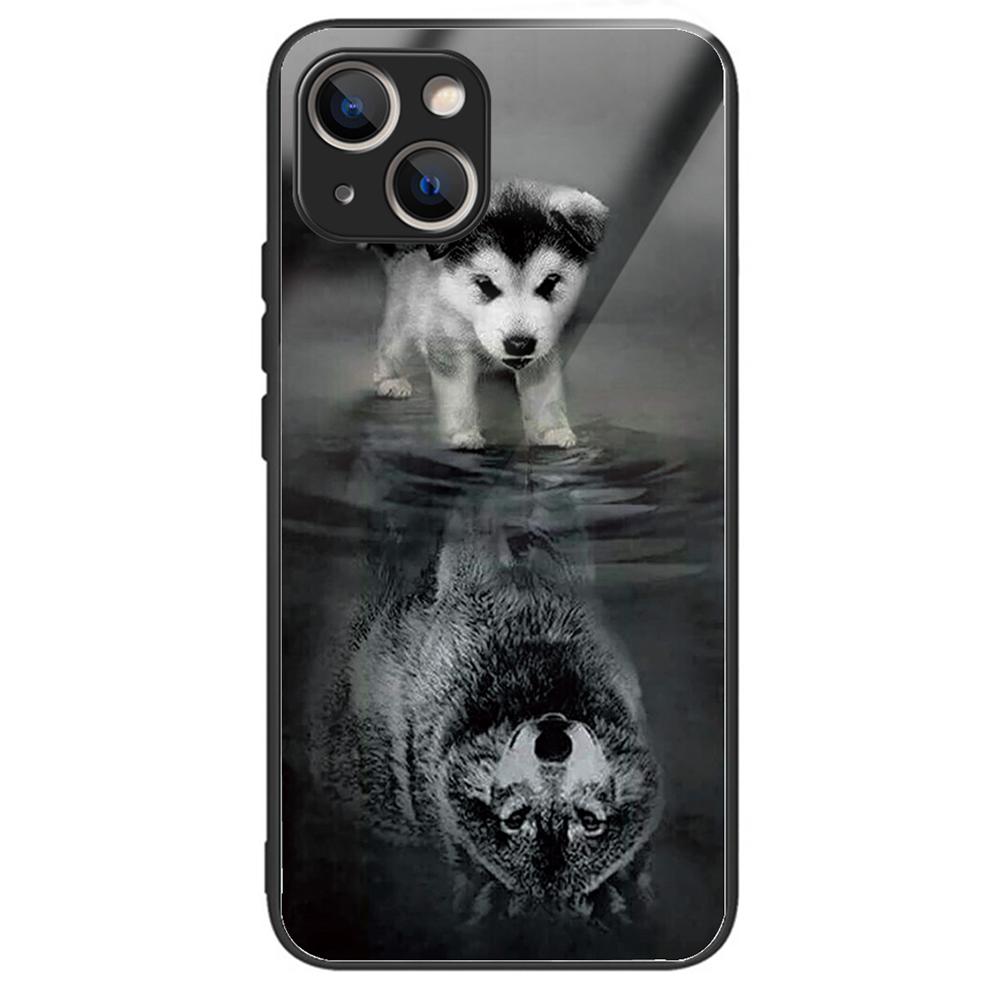 Tempered Glass+TPU Case for iPhone 15 Phone Cover Pattern Printing