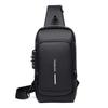 Men Sling Bag Pack with Lock Waterproof Antitheft Chest Bag with USB Charging Port Shoulder Bag