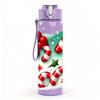 1PC Candy Cane Christmas Festive Heart 750ml Color Plastic Sports Water Bottle Leakproof Flip Straw Lid Suitable for Sports Office Home Use