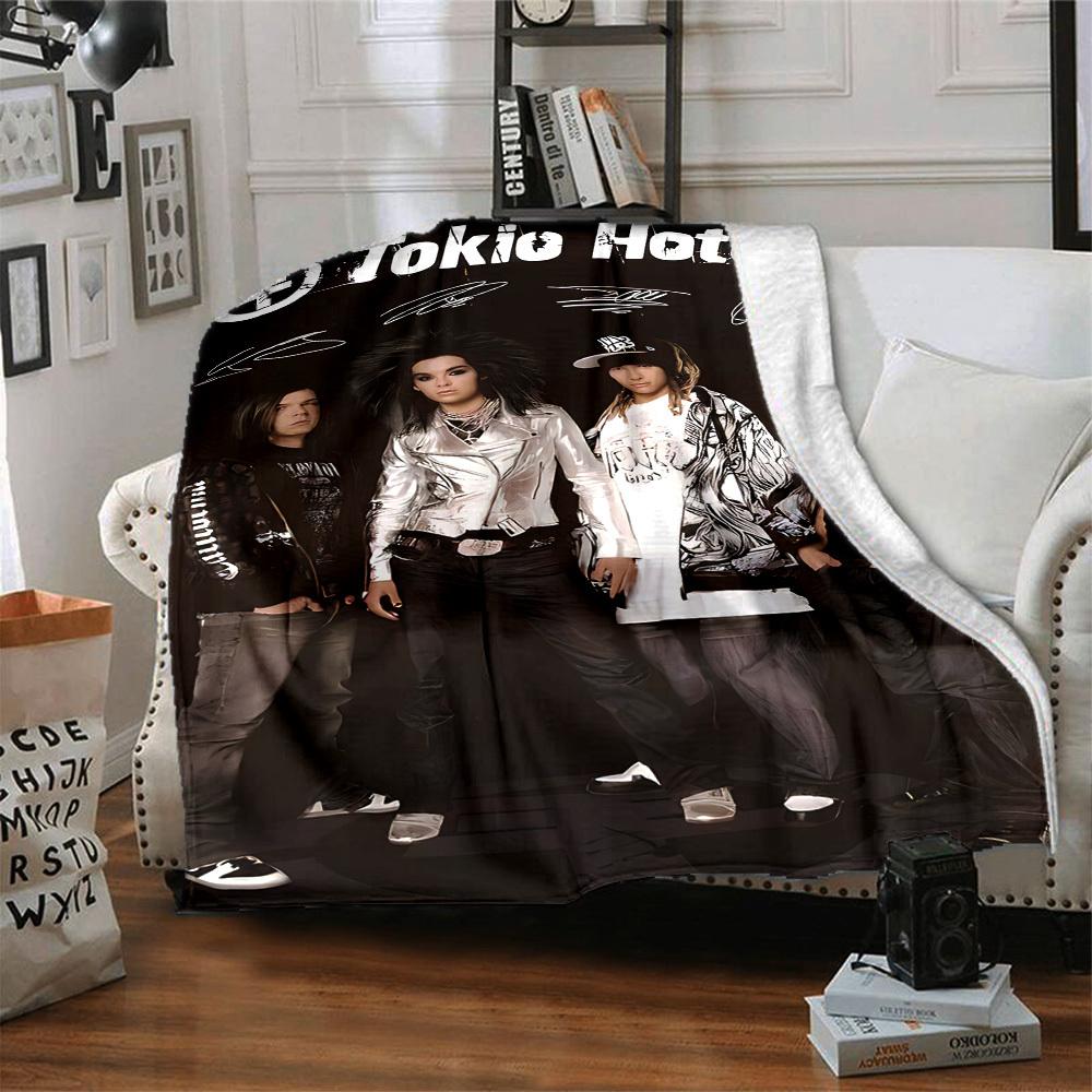 1 шт. Плед с символикой Tokio Hotel, мягкий, для всех сезонов, с ярким дизайном, идеально подходит для дома, путешествий и в качестве подарка, идеален для дневного сна и кемпинга