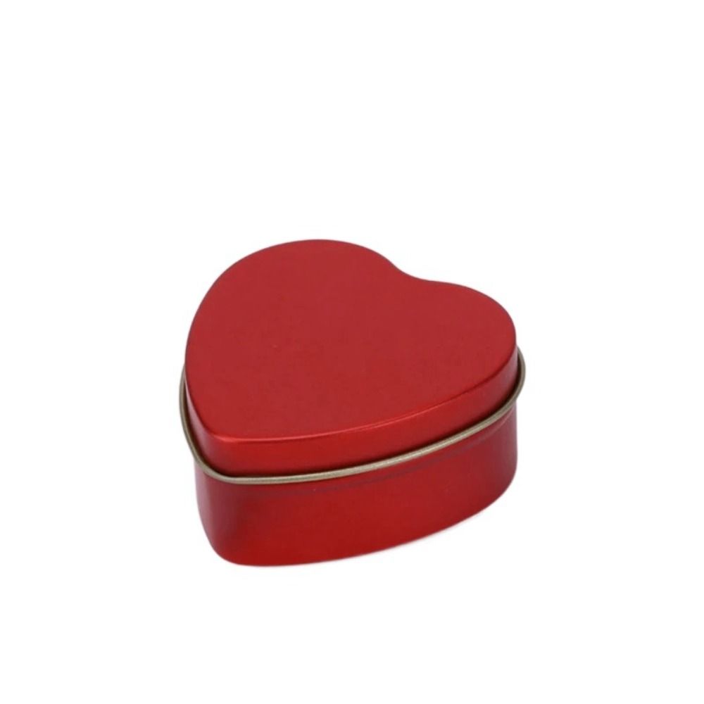 Серебряные/красные/розовые банки в форме сердца Жестяные контейнеры в форме сердца Креативные банки для изготовления свечей своими руками