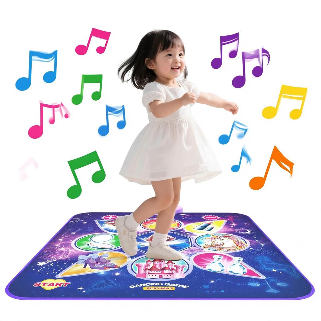 Skirfy Piano Dance Educational Toy with 4 Automatic LED Play Volume Flexible Perfect As a Birthday Gift for Elementary School Girls Mat, Mat, Modes,