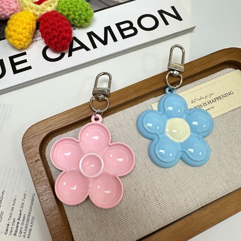Trendy Candy Color Flower Keychain Sweet Cute Floral Keyring Phone Lanyard Key Holder Bag Pendant Couple Gifts