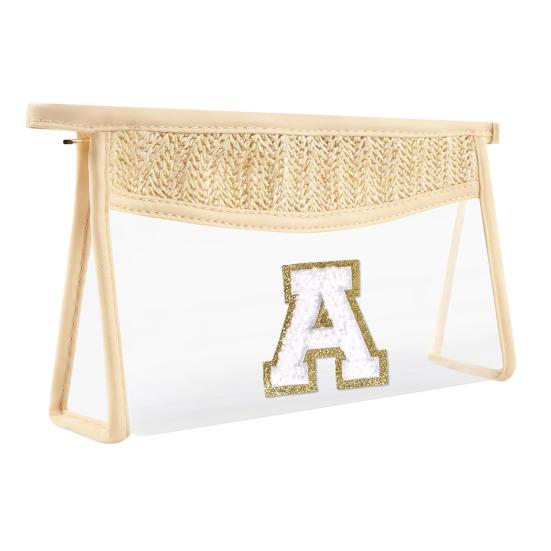 Персонализированная сумка с буквенным принтом, прозрачная косметичка большой емкости, портативная пляжная дорожная косметичка с застежкой-молнией