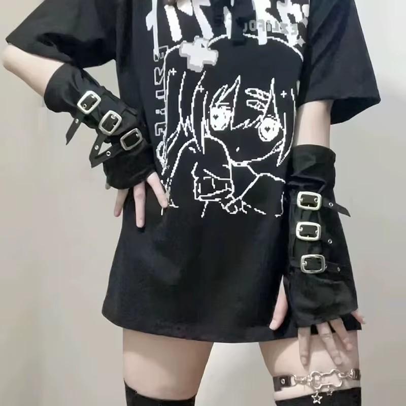 Панк Хип-хоп Стиль Длинные Митенки Женские Металлическая Пряжка Персонализированные Ролевые Сценические Эластичные Перчатки для Вечеринки