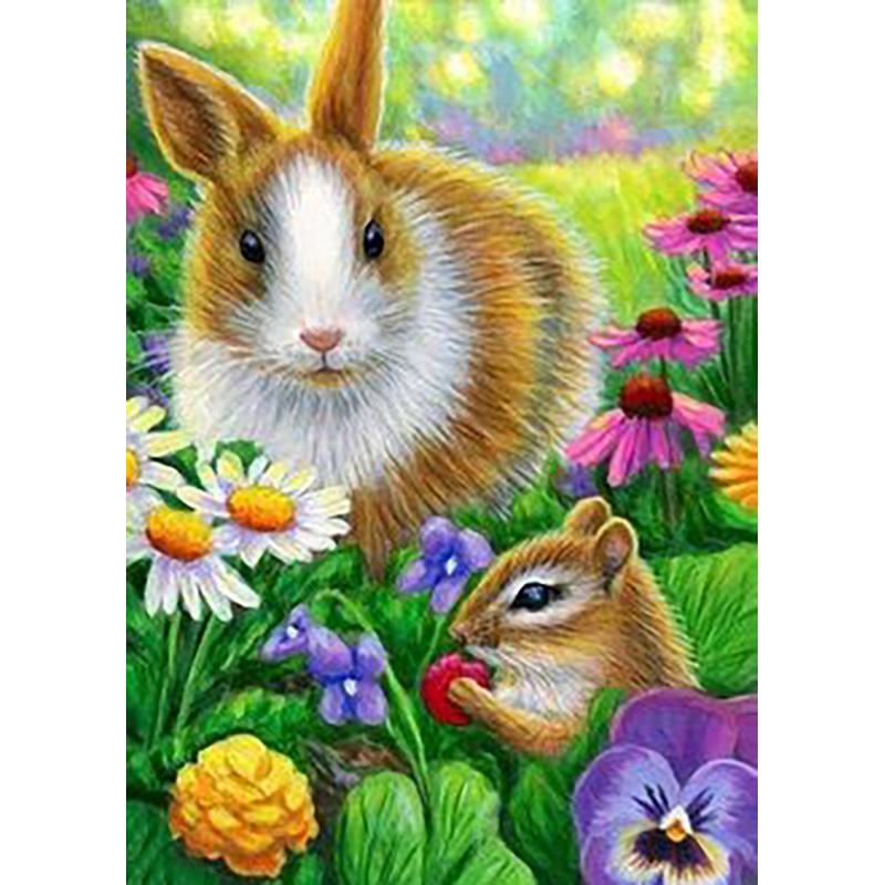 DIY Rabbit 5D Diamond Painting Full Round Drill Animals Diamond Embroidery Cross Stitch Mosaic Resin Wall Art Home Decor Gift