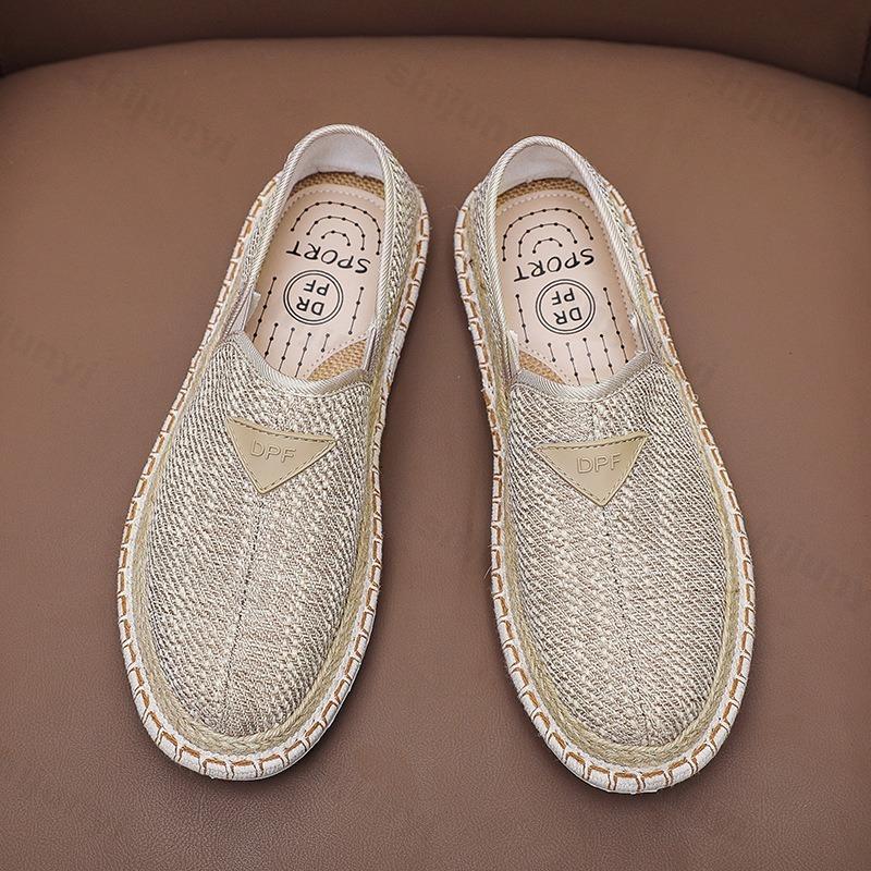 Men Canvas Shoes Men's Summer New Casual Breathable Shoes Flat Bottom Comfortable Linen Outdoor Walking Shoes Tenis Masculino