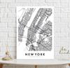 Плакат Нью-Йорк план города карта