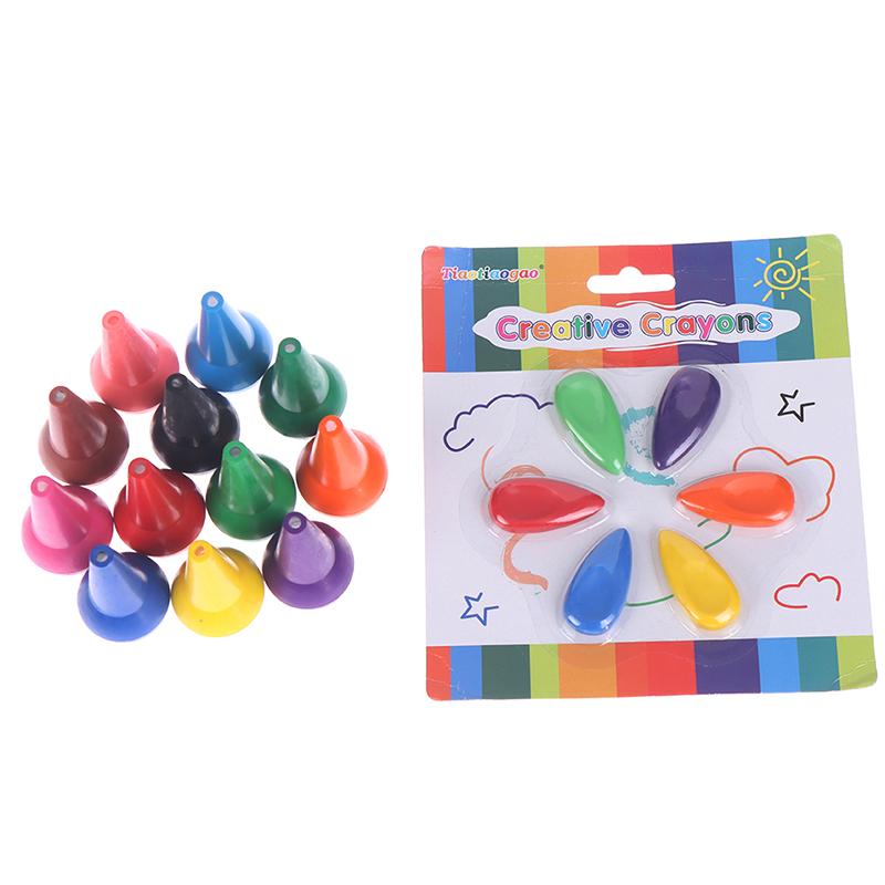12Pcs Non-Toxic Children Safety Color Crayons Baby 3D Finger Art Supplies