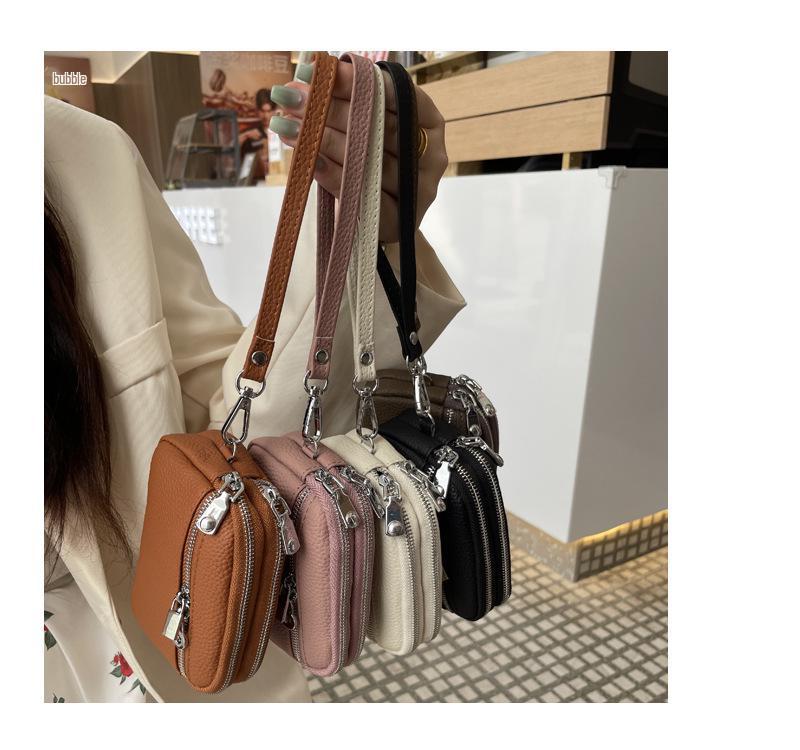 Women's Minimalist Genuine Leather Coin & Key Purse - Double Zipper Design for Lipstick & Coin Storage (2025 Edition)