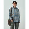 American Retro Plaid Shirt Men's Spring and Autumn Street Trend Loose Couple Casual Long Sleeve Shirt Coat