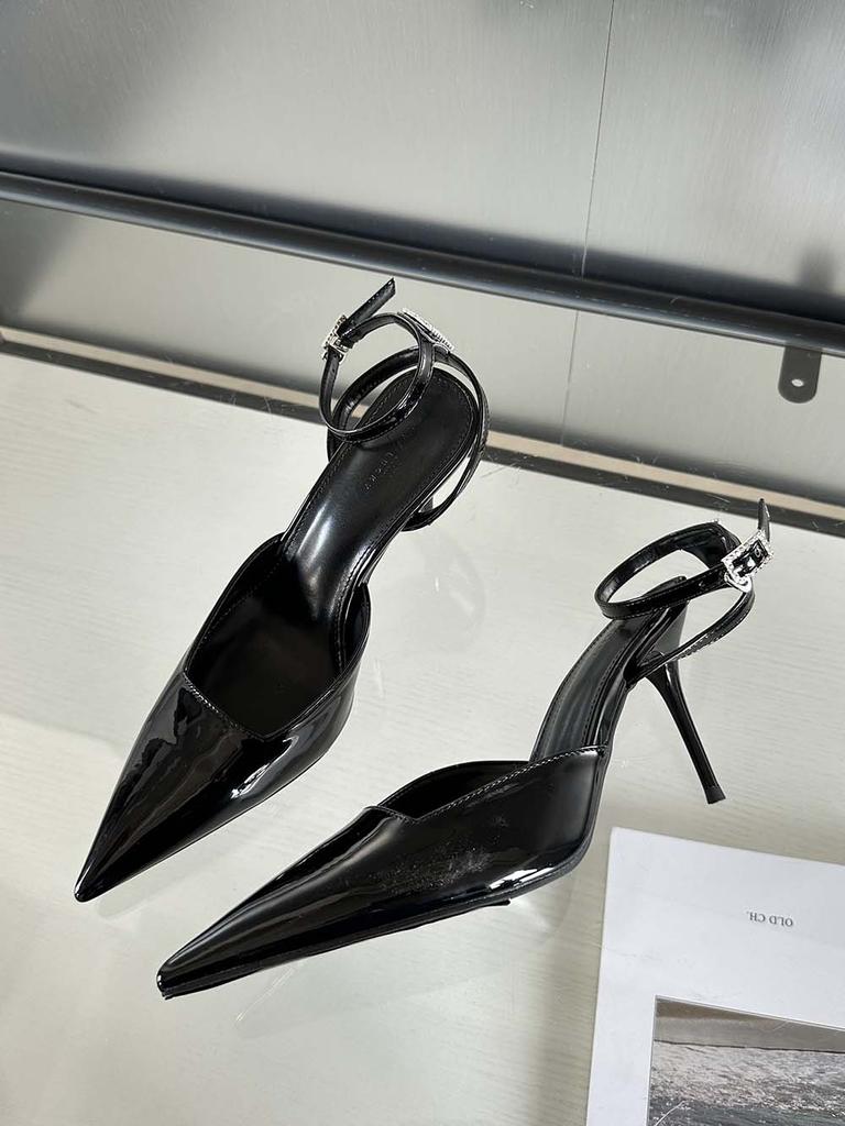 Модные серебряные золотые черные женские босоножки с острым носком летние туфли на тонком высоком каблуке туфли-лодочки для вечеринок с ремешком на щиколотке размер 35-39