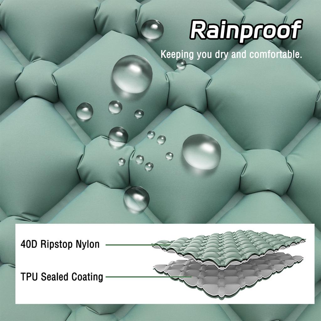Self Inflating Camping Pad Outdoor Ultra Light Inflatable Sleeping Pad with TPU Sealed Coating for Camping Spring Rain