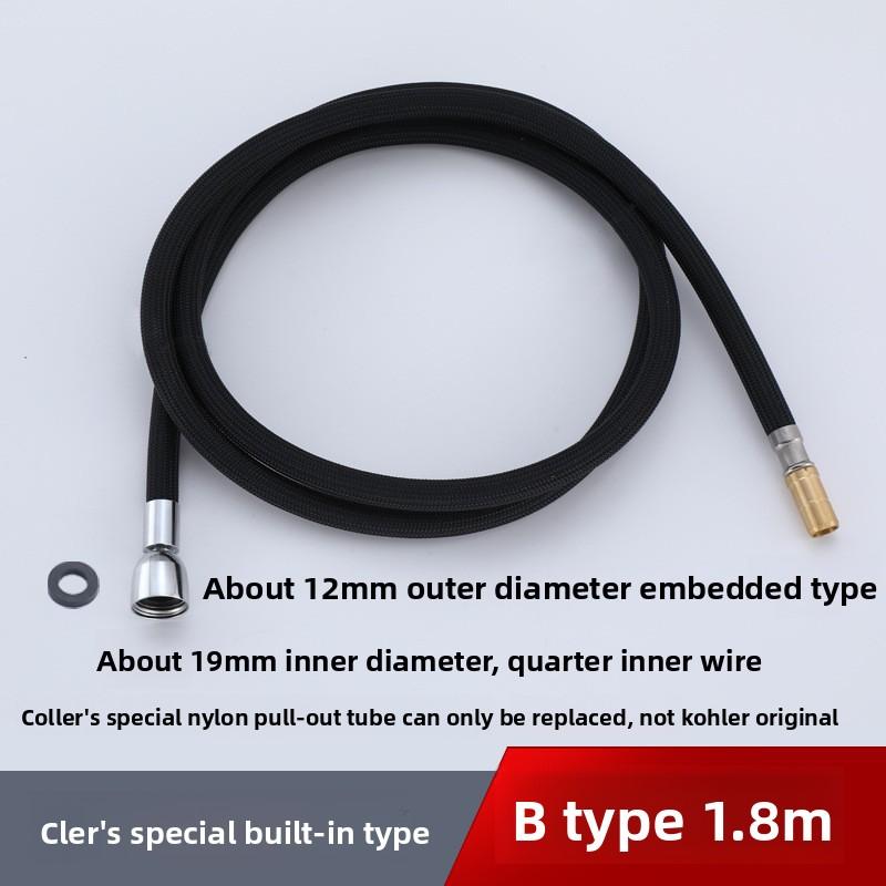 50см/60см/85см F1/2 M15*1 Нейлоновая оплетка Гибкий водяной шланг Для кухонного выдвижного смесителя Шланг Вращающаяся трубка Черный Серый Сантехника