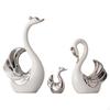3 Pieces Swan Family Statue Chic Desktop Decoration Animal Arts And Crafts