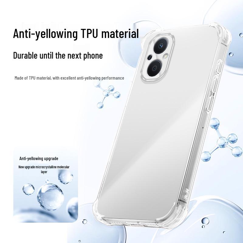 Прозрачный противоударный чехол-бампер из ТПУ для OPPO A96 - Премиальный, Защитный, Простой дизайн.