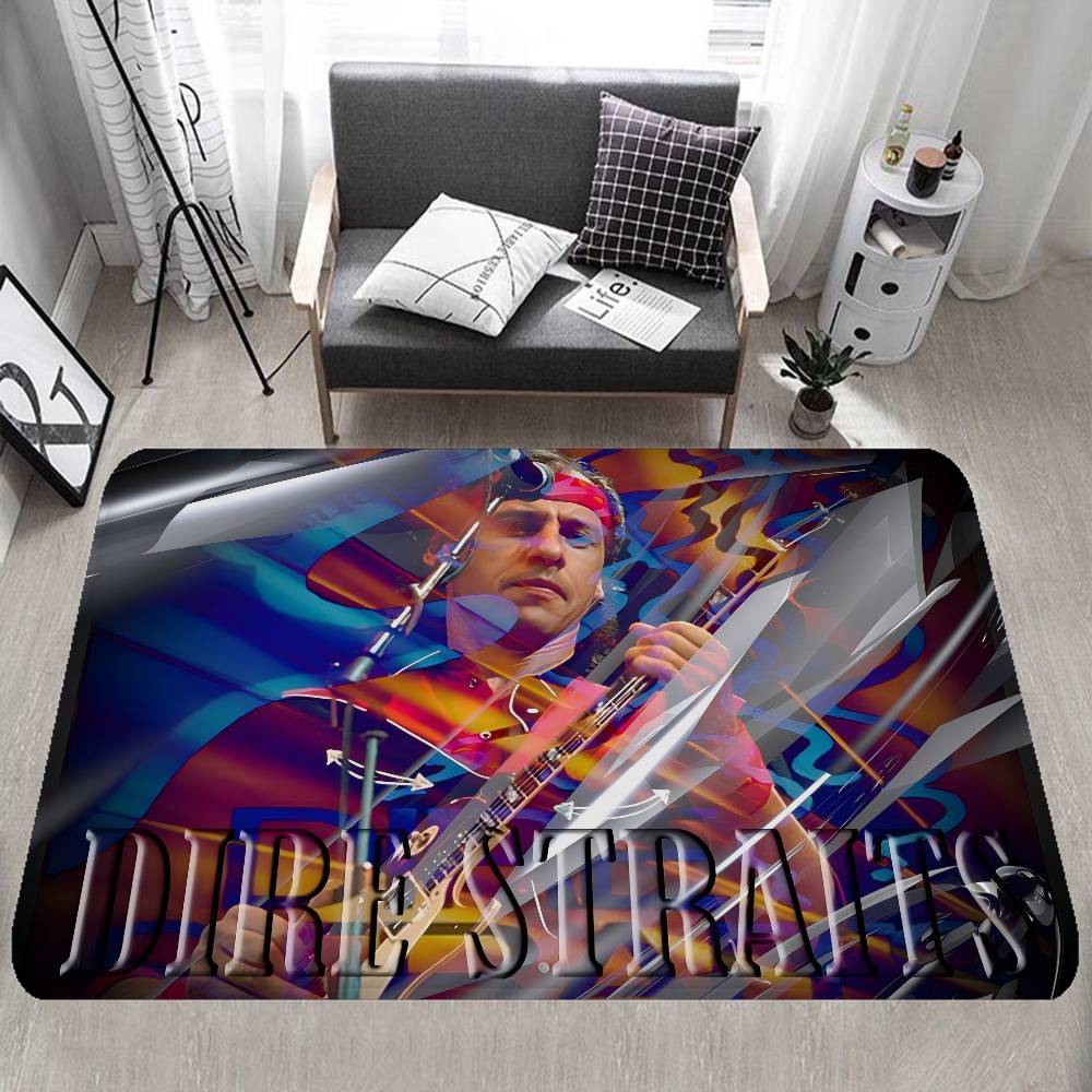 Rock Band Dires S-Straits Floor Mat Rectangle Anti-slip Home Soft Badmat Front Door Indoor Outdoor Mat Hotel Decor Mat