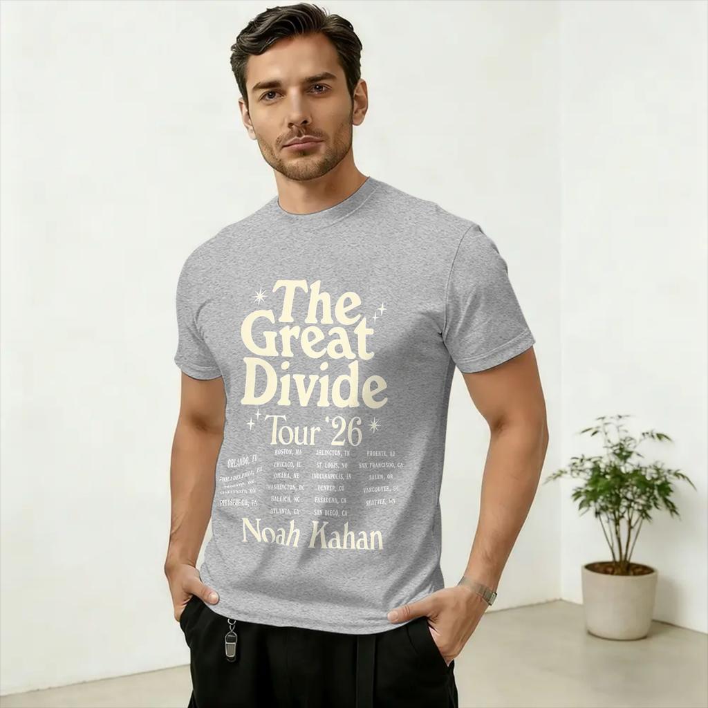Noah The Great Divide Kahan Tour 2026 T Shirt Unisex's 100% Cotton Fashion for Male T-Shirts Crew Neck Tee Shirt Clothing Printed