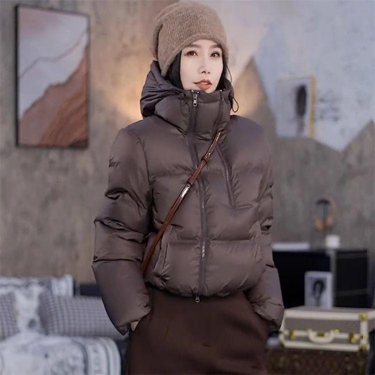 Fat mm autumn and winter new European products advanced design drawstring thin versatile thickened warm cotton clothes