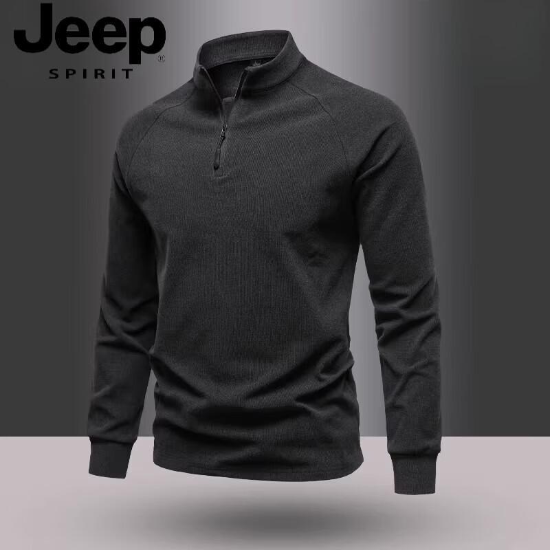 Мужской свитшот JEEP SPIRIT с воротником-стойкой и застежкой-молнией до середины