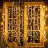 3X1M Christmas Icicle Light Outdoor Curtain Icicle Light 600 LED Cluster Firecrackers String Lights Garland for Tree Decor