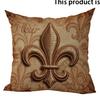 Vintage FleurdeLis Patterned Doublesided Printed pillow cover Short plush Suitable living rooms bedrooms throw cushion cover
