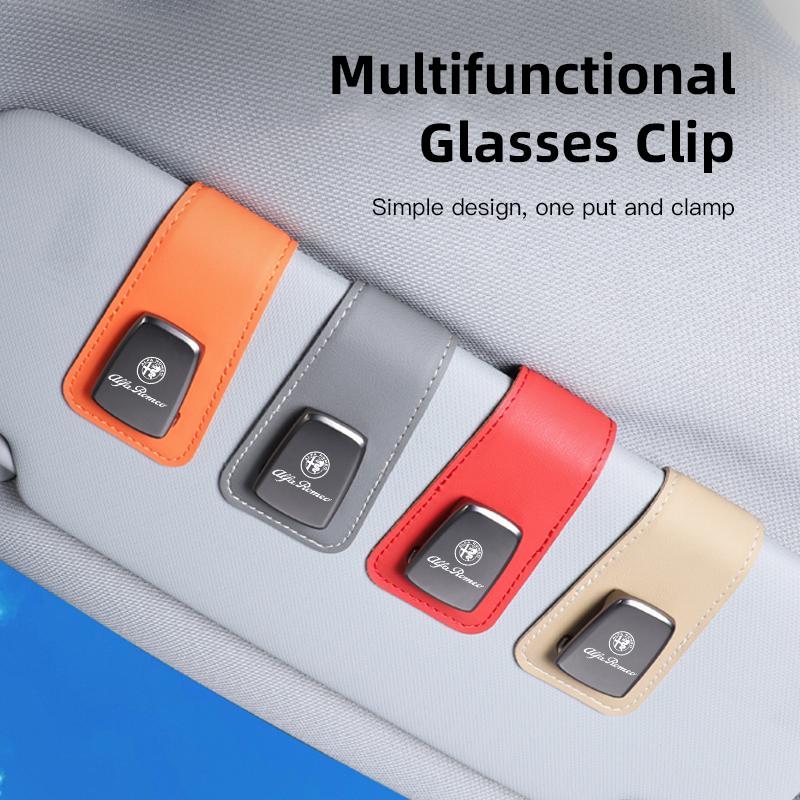 Car Interior Glasses Clip Auto Sunshade Storage Bracket For Alfa Romeo 156 159 147 4C 8C 166 Giulia Giulietta Mito StelvioRG0