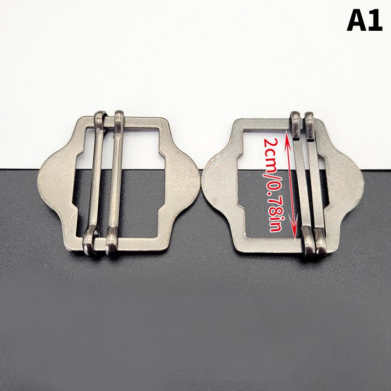 3Pcs Metal Two Slides Tri-Glide Buckles For Suit Vest Shoulder Leather Bag Strap Belt Slider Adjustment Rectangle Buckle
