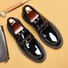 Amazon Popular Men'S Shoes Business Casual Loafers Men'S Genuine Leather Buckle British Style Lazy One Pedal Leather Shoes