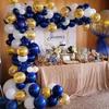 Boy's Birthday Decoration Kit - Navy Blue Gold Balloon Garland Arch - 102 Pieces