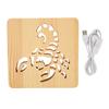 Wooden 3D Lamp Cool Scorpion Style USB Connection Warm Romantic Aid Sleeping LED Night Light for