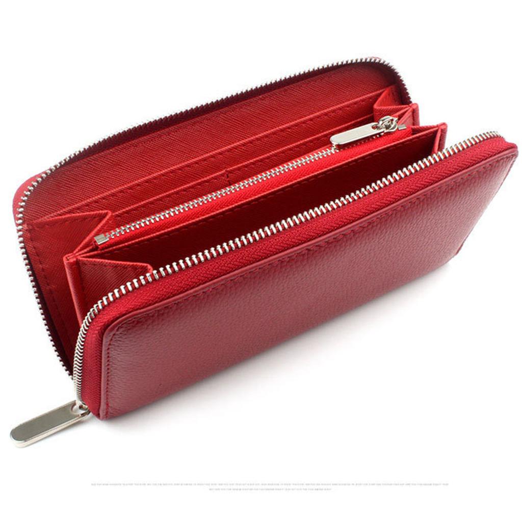 Женский кошелек из натуральной кожи, большой вместительный мужской кожаный клатч, модный длинный стандартный кошелек на молнии, сумка для денег