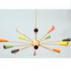Multicolored Matte Brass Finish Sputnik Chandelier Light Fixture Modern Home Pendent For Decoration