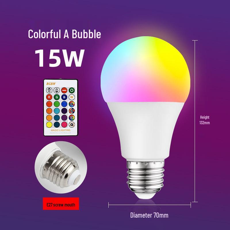 Беспроводная RGB-лампочка с цоколем E27 и пультом дистанционного управления.