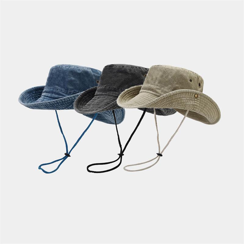 2024 Four Seasons Cotton Solid Bucket Hat Fisherman Hat Outdoor Travel Sun Cap for Men and Women 191