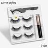 3 Pairs Eye Makeup Magnet Lashes Magnetic False Eyelashes Liqiud Eyeliner Beauty Kit Mink Eyelash