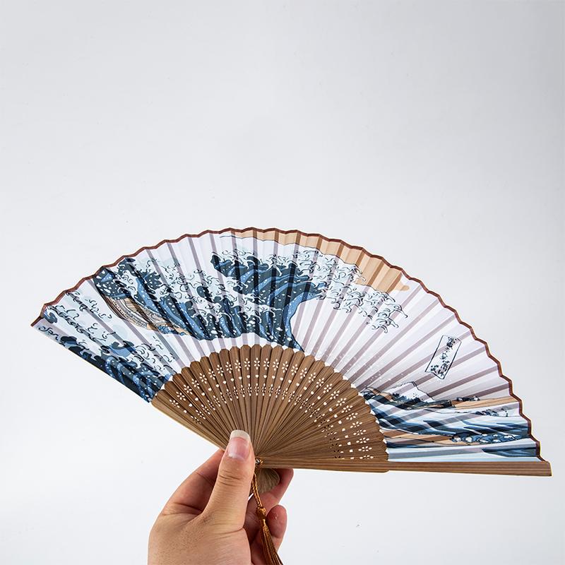 Летний винтажный бамбуковый складной ручной цветочный веер для танцев в китайском стиле
