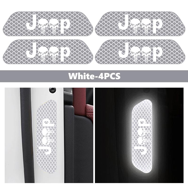 AJL6 Car Door Diamond Reflective Sticker Body Side Anti-collision Protection Stickers For Jeep Cherokee Patriot Liberty Wrangler JK