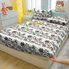 1 Simple Modern Plant Flower Animal Printed Matte Fitted Sheet, Bedroom Printed Bed Cover, Bedding (Excluding Pillowcases)