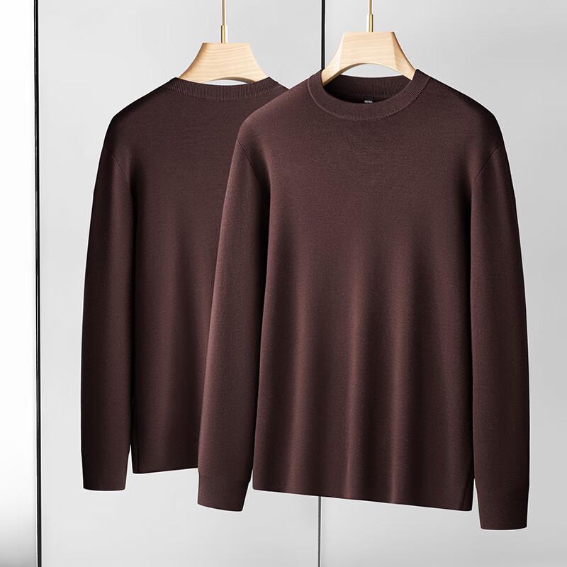 Men's Plus Size 100% Lambswool Round Neck Knit Sweater