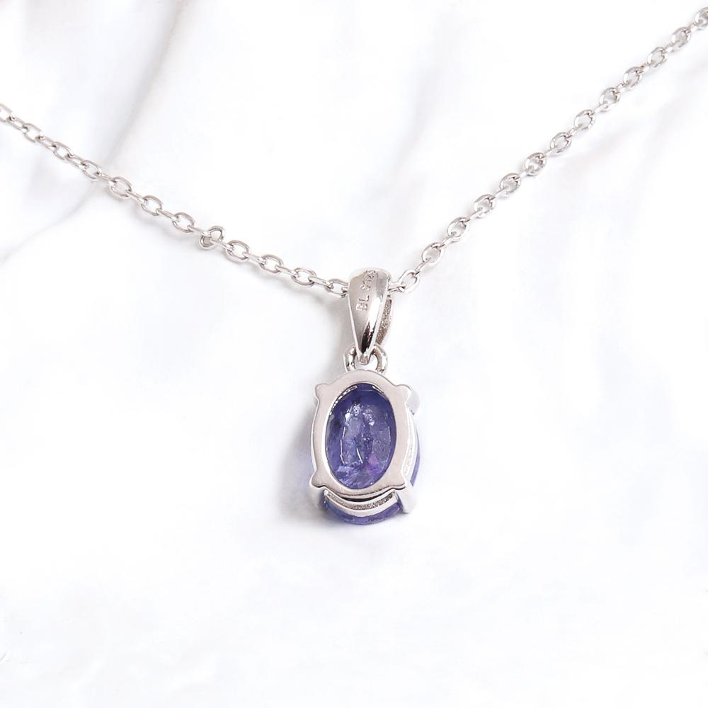 Простой легкий роскошный дизайн, натуральный голубой танзанит, овал 6*8 мм, подвеска в виде капли воды, ожерелье из серебра 925 пробы, ювелирные украшения, повседневная одежда, подарки для женщин