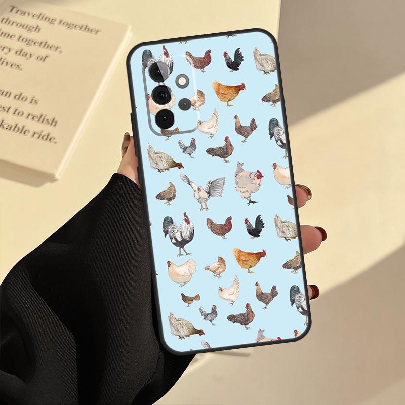 Chicken Hen Rooster Case For Samsung Galaxy A54 A34 A14 A53 A13 A33 A73 A50 A12 A22 A32 A52 A72 A51 A71 Coque