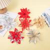 5pcs Shining Gold Powder Flower DIY Christmas Tree Decorations  Christmas