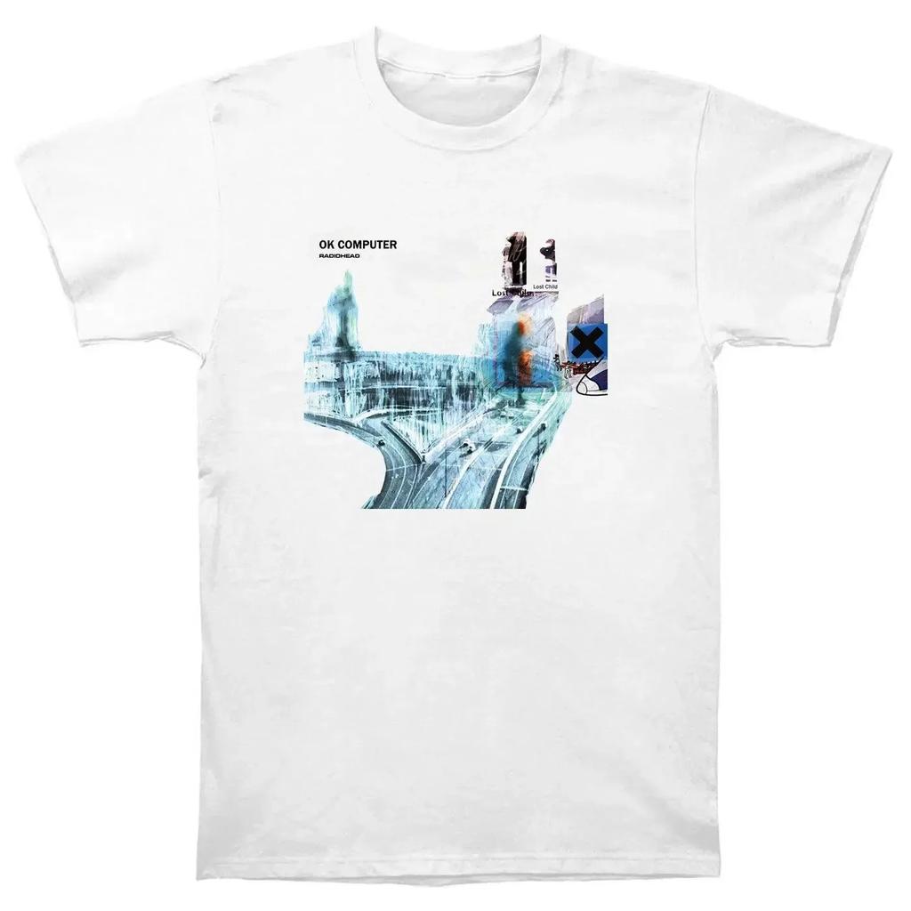 Футболка Radiohead Ok Computer с виниловым постером на CD и Lp в цветах радуги Thom Yorke Kid A Casual Printed Quality New Brand Футболка