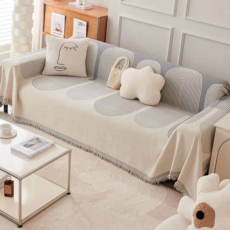 Sofa Cover Cloth, Fully Covered with Chenille All-season Universal Anti Cat Scratch Sofa Towel Cover, All Inclusive