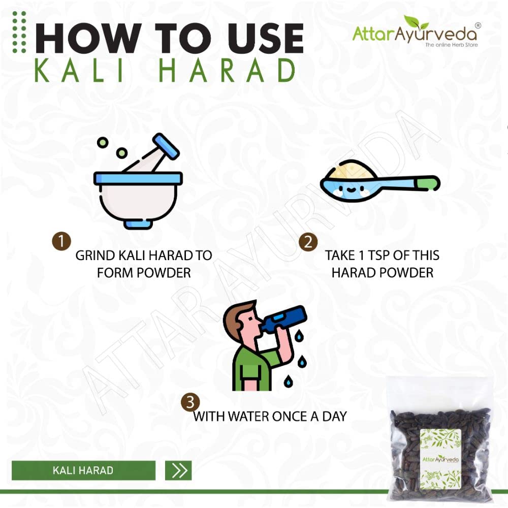 Attar Ayurveda Kali Harad Powder 500 Grams Natural Myrobalan Herbal Daily Wellness Support Traditional Use