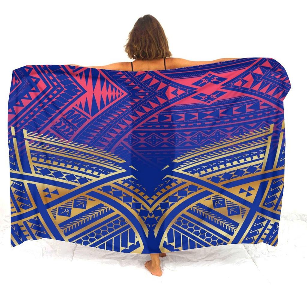 Resort Seaside Tourism Tribal Ethnic Style Women'S Sarong Polynesian Print Custom Seaside Beach Dress