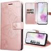 Protective Case - Booling - for Samsung Galaxy A35 5G - Pink - Leather Effect - Butterfly Pattern